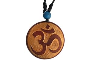 Chic-Net® - Collana in Legno con Incisione Dorata, Unisex, in Cotone, Colore: Turchese