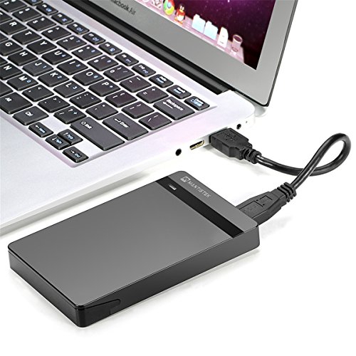 MantisTek Hard Drive Disk HDD 2.5 Inch USB 3.0 Ultra Slim Externes Gehäuse mit usb 3.0 Kabel optimiert für 9,5mm 7mm 2,5“ SATA HDD und SSD, Unterstützung für UASP SATA III, Tools-frei - 3