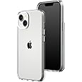 RhinoShield Crystal Clear Case Compatible with iPhone 14/13 | Advanced Yellowing Resistance, High Transparency, Protective and Customizable Clear Phone Case - White Camera Ring