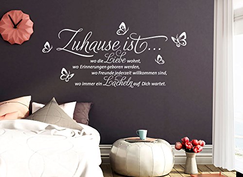 Grandora® W1133 Wandtattoo Zitat Zuhause ist… schwarz (BxH) 100 x 53 cm - 3