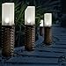 Produktbild Set von 4 Rattan-Solar-Gartenleuchten, Bodenlichter von GloBrite, weiße LED