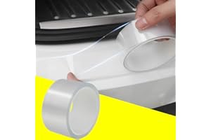 QBUC Car Door Sill Protector Strips Clear Tape,Scratch Cover Protector Paint Protective Tape Car Edge Protective,Front Rear Door Entry Sill Guard Scuff Plate for Most Cars,Transparent(5cm*5m)