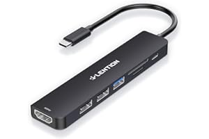 LENTION Hub USB C HDMI 4K@60Hz, PD 100W, Lector de Tarjetas SD/TF, USB 3.0 & 2.0, Adaptador USB C 7 en 1 para MacBook Pro 2025-2016, Nuevo Mac Air, Surface, iPhone 17 Plus Pro MAX y Más (Negro)