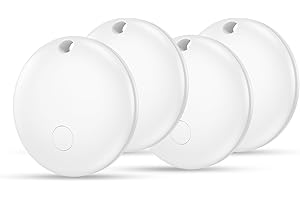 AICPAN Android Tracker Tag Bianco 4 Pezzi - Smart Localizzatori GPS Compatibile con Apple Dov'è e Google Find My Device, per Portafogli, Chiavi, Bagagli, Posizionamento Globale, Batteria Sostituibile
