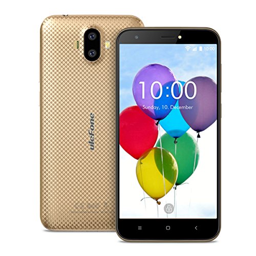 Ulefone S7 Smartphone ohne Vertrag (5 Zoll HD Display, Quad-Core Prozessor, 1 GB RAM, 8 GB Speicher, Dual-Hinterkameras, Dual SIM(Micro-Sim), Android 7.0, GPS) gold
