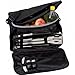 Produktbild Picknick-Grilltasche "2in1" silber-schwarz mit Reißverschlussfach-Kühlfach, verstell- und abnehmbaren Schultergurt und Grillbesteck