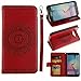 Produktbild Hülle für Galaxy S6 Edge,Case für Galaxy S6 Edge,Galaxy S6 Edge Handyhülle Leder Wallet Case,YingC-T Elegant Malerei Mandala Blume Rot Muster Handytasche Samsung Galaxy S6 Edge Schutzhülle Leder Bookstyle Brieftasche Ständer Stand Hülle mit Karte Halterung Magnetverschluss Extra Dünn Tasche Premium Design Klapphülle Flip Schutz Schale Hülle Etui Cover für Samsung Galaxy S6 Edge G925