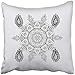 Produktbild Throw Pillow Cover Square 18x18 Inches Black 2018 Abstract Mandala Whimsical Snowflake Line Design Cute Snowflakes on Colorful Gray 2019 Polyester Decor Hidden Zipper Print On Pillowcases