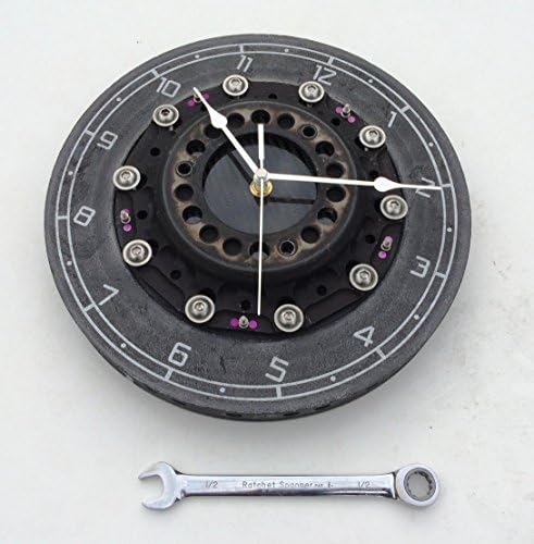 Large Formula 1 statement wall clock real Lotus F1 racecar parts & carbon fiber fibre brake disc rotor office man cave den guys auto racing gift