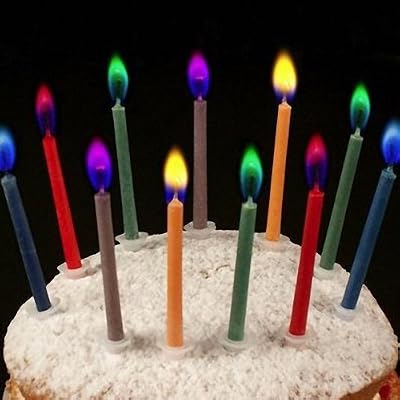 Fendii 12 pcs Incroyable coloré Flamme fête d'anniversaire Bougies Bougies respectueux de l'environnement