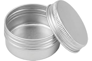 40 stycken 20 ml tomma aluminiumburkar, runda silvermetallburkar med lock