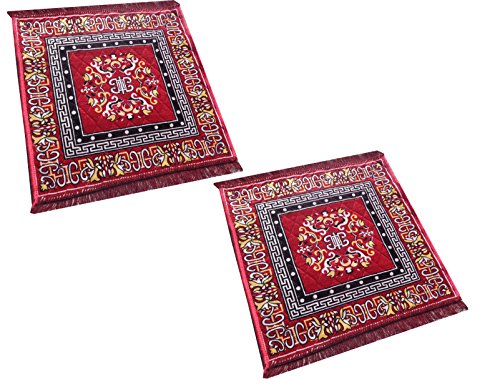 Yellow Weaves Multicolour Set of 2 Pooja Aasan (2 Ft x 2 Ft) RS.199 (72.00% Off) - Amazon
