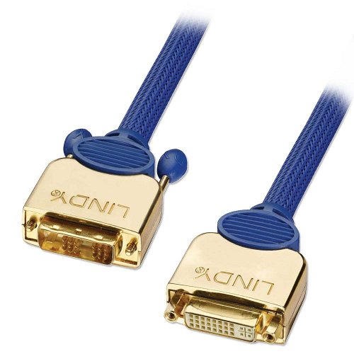 Lindy Premium Gold 15 m DVI-D Single Link, Super Long Distance Verlängerungskabel