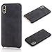 Produktbild iPhone X Back Cover, elecfan Ultra Slim Superleicht Stoßdämpfer Abdeckung Telefon Haut Super Dünn Schützender Case Fall Case Schutzhülle Bumper PU Leder Hüllen für 5.8 Zoll iiPhone X (iPhone X, Schwarz)