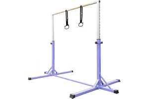 FCOUMY Gymnastikstång för barn utomhus med höjdjusterbara gymnastikringar i 13 nivåer, gymnastikträningsutrustning, horisonte