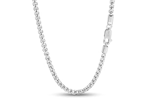 Dankadi Collier Fin 3MM en 925 Argent, Chaîne Rolo Fine 18" 20" 22" 24" 26" 28" 30” pour Pendentif Maillons Boîte Ronde Carrée Design Italien Bijoux pour Homme Femme Garçon Fille