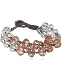 DYRBERG/núcleo Damen-brazalete de latón de cristal rosa cristal 19 cm - 336754
