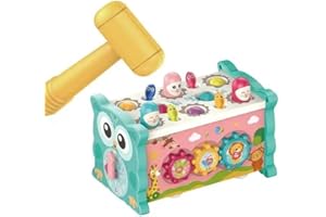 Kadii Motorikwürfel Motorikspielzeug Lernspielzeug ab 1 Jahr 8 in 1 Geschenk Kinder Baby Montesorri (Blau)