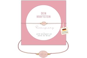 happymaker - Women's Gemstone Bracelet, Handmade in Germany with Gold Beads, Gift Card and Gift Box, Courage Gift