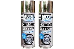 RAPIDE 2 x Auto Extreme Professional Chrome Effect Spray Perfect Finish Petrol Resistance 400ml