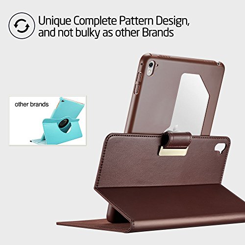 iPad Pro 9.7 Hülle, ESR® Intelligent Bildserie Unternehmen Stil PU Ledertasche mit Haspe mit Auto aufwachen / Schlaf Funktion Schutzhülle für iPad Pro 9.7 Zoll (Braun) - 3