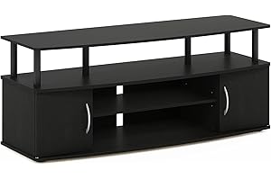 Furinno JAYA Large Entertainment Center, TV Stand, TV Unit Hold up to 55 Inch TV, Black
