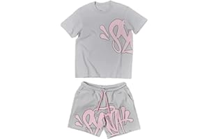 Dinint Homme Survêtement, Syn W Ensemble De Jogging, Syn 2 Pièces d’Été Ensemble Sport, Homme Set, Unisexe T-Shirt à manches courtes + Short de sport, pour Fitness Football Jogging, S-XL