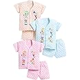 Baby Boys Kids Soft Cotton casual dress Half Sleeve shirt and Shorts pant Knicker jhabla for New born Infant Toddler Kids Combo Pack of - 3
