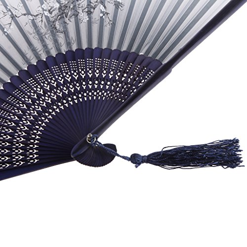 Seide Handventilator Sakura Multi Farbe Falten Fächer Bambus – 02 - 4