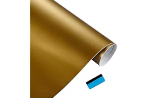 NewL Car Matte Gold Vinyl Wrap Film Stickers and Decals Foil Bubble Free Decoration DIY Motorcycle Automobiles Auto Accessories (30cm x 150cm)