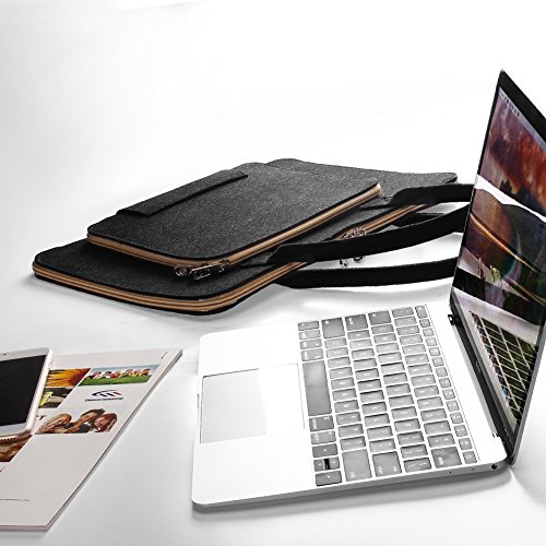 Tasche mit Zubehörfach für Laptop 33cm( 13,3Zoll ) von Colleer,Tasche mit Zubehörfach für Laptop 13,3Zoll (33cm ) von Colleer, Schutzhülle / Etui / Case für Microsoft Surface Pro 3/4 Tablet und 13“ MacBook Air (Schwarz, Laptop 13,3 Zoll (33cm )) - 6