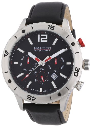 Nautec No Limit Herren-Armbanduhr XL Phantom Analog Automatik Leder PH AT/LTSTSTBK Nautec No Limit Herren-Armbanduhr XL Phantom Analog Automatik Leder PH AT/LTSTSTBK