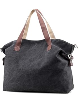 OURBAG Damen Canvas Tasche Handtasche / Umhängetasche groß, Canvas Schultertasche Hobo Bags für Schule Büro Reise...