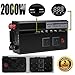 Produktbild Digital Display Car Power Inverter 2000 W 12 V DC bis 110 V AC modifizierter Sinus Konverter 2 AC Ausgänge & 4 USB Ladekabel Häfen & 2 Zigarettenanzünder Ausgang