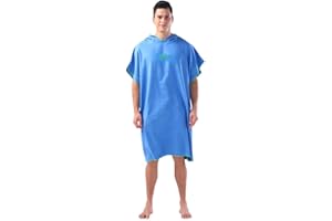 BEENLE-ICEY Swim Towels Changing Robes Towel Poncho with Hood for Adults Women Men, Quick Dry Lighjtweight Microfibre Hooded Surf Poncho for Beach Surfing Swimming Wetsuit Changing Universal Size (dark blue)