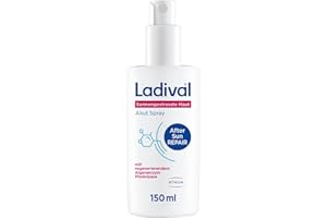‎LADIVAL Ladival Sonnengestresste Haut Akut Spray, After Sun Repair für den Körper, regeneriert mit Photolyase, feuchtigkeitsspendend und kühlend, mit Panthenol und Vitamin E, 150ml