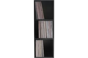 VDD - Mueble de almacenamiento de vinilo Lp records, 3 compartimentos, color negro