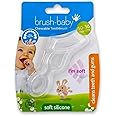 Brush-Baby Soft Chewable Teether & Baby Toothbrush for 10-36 Months, White