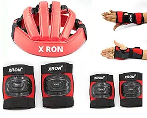 X RON Helmet Guard Knee Pad Elbow Pads Guards Protective Gear Set for Roller Skates Cycling BMX Bike Skateboard Inline Skating Scooter Riding Sports 7 Pcs Set Age Group 14-22 Years