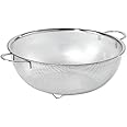 FRESHOME Multipurpose Stainless Steel Collander for Washing Rice, Fruits, Vegetables and Grains to Filter Easily in The Kitchen Bowl Small 25.5x9CM, Silver