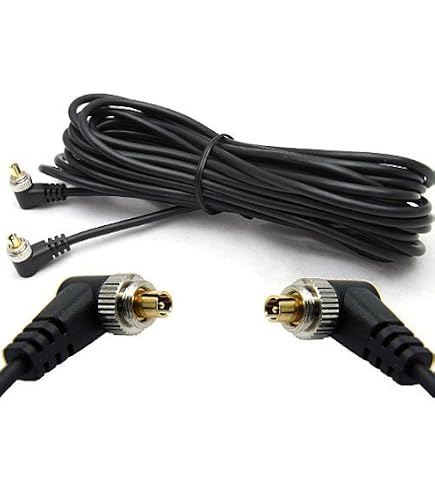 Câble syncro flash PC mâle/PC mâle KAISER - 5m - noir Câble syncro flash PC mâle/PC mâle KAISER - 5m - noir