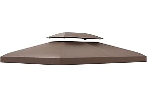 Outsunny Toile de Rechange pour Pavillon Tonnelle Tente Polyester Haute Densité Imperméabilisé 180 g/m² 3 x 4 m Chocolat