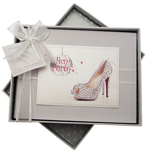 white cotton cards Hen Party Photo Album (Glitter Ball/ Sparkly Shoe)