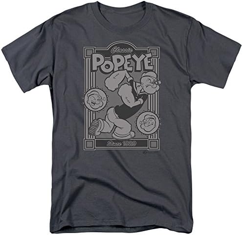 Popeye Classic Popeye Mens Short Sleeve Shirt CHARCOAL 4X