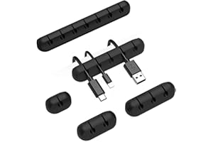 Tadipri Clips de Soporte de Cable Mejorados, 5 Pcs Autoadhesivo Organizador de Cable, Clips para Cables Duraderos para la Gestión de Cables de Carga USB de Escritorio