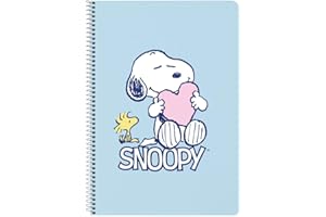 SAFTA SNOOPY LOVE - Cuaderno, Libreta Folio 80 hojas Tapas Duras 1Diseño, Ideal para Niños de Diferentes Edades, Cómodo y Versátil, Calidad y Resistencia, 21.5x1x31 cm