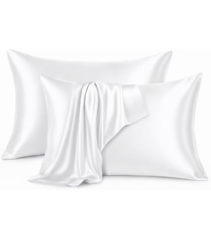 Morning Glamour 2 Federe In Raso Setoso – Standard 50x66 Cm, Ivory E Oro, Delicate Su Capelli E Pelle