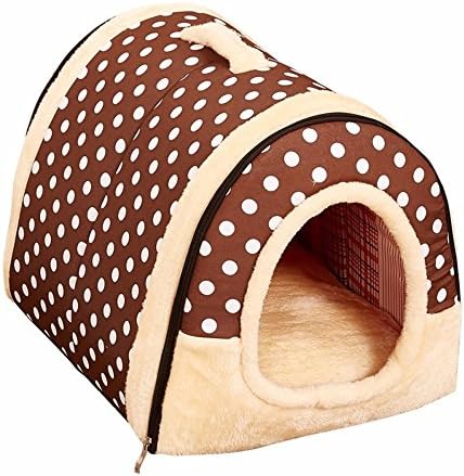 Aoxsen Large Pet House Warming Cat Bed Foldable Dog Kennel Warmer Pets Tent Puppy Rabbit Cage Plush Pad Blanket Indoor Small Dogs Cats Sofa with Removable Bed Cushion Washable Mat