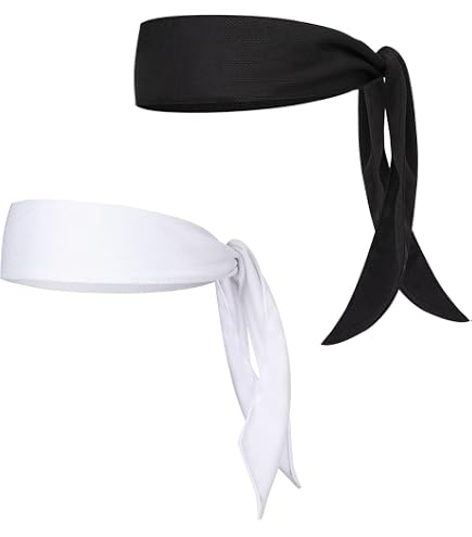 2 Bandeaux Sport Noir Unisexe | Anti-Transpiration | Course, Fitness, Tennis | Taille Adjustable