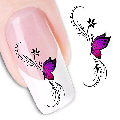 Nail Art Water Butterfly Water Nail Art Decal / Tattoo / Sticker